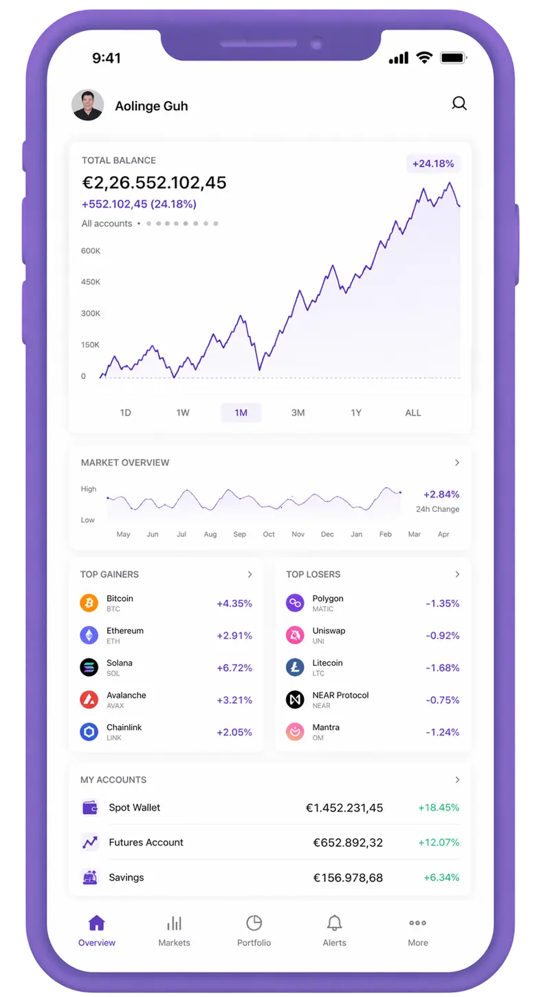 Justo Credovia mobile app showing portfolio overview